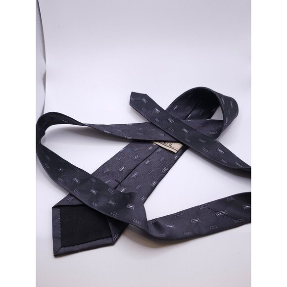 Nicole Miller Men's Gray Geometric Silk Tie - Picture 2 of 10